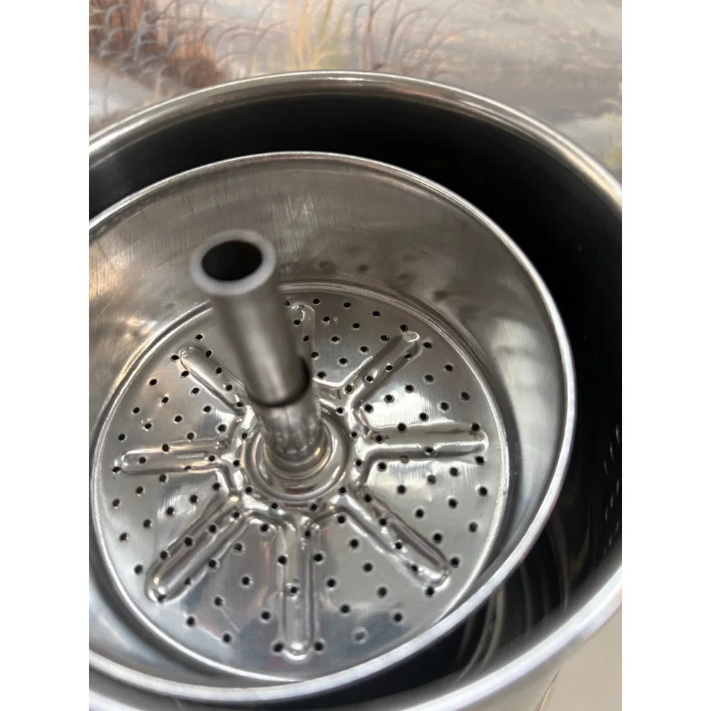 Stainless Steel Stovetop Coffee Percolator Vintage Style Camping Pot 8.5 Inch